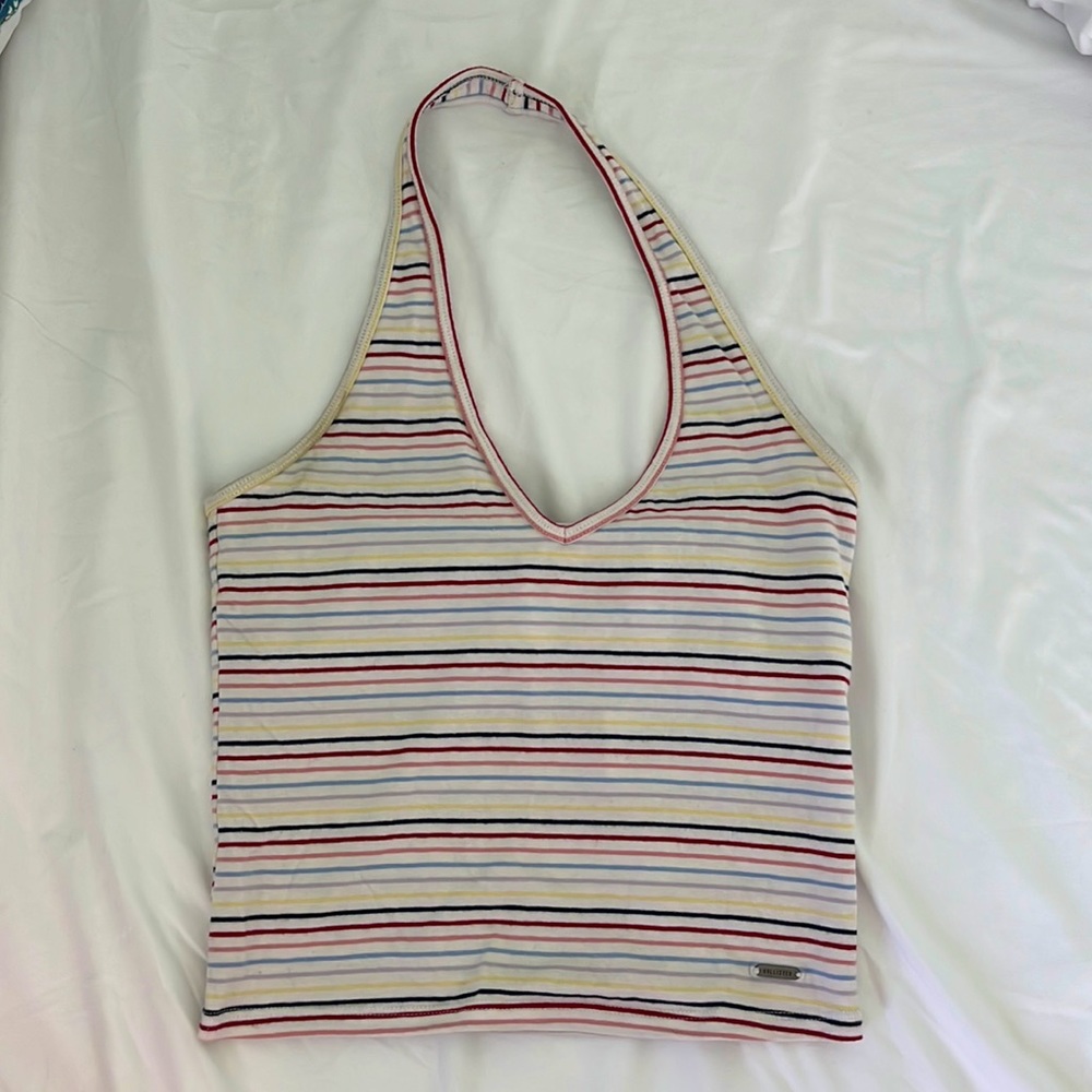 Hollister rainbow stripped halter neck top